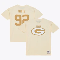 Men's Mitchell & Ness Reggie White Cream Green Bay Packers Sandman Name Number T-Shirt