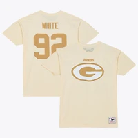 T-shirt Mitchell & Ness Reggie blanc crème Green Bay Packers Sandman avec nom et numéro pour homme