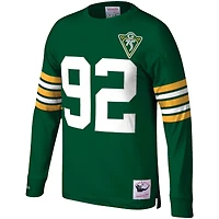 Haut à manches longues pour homme Mitchell & Ness Reggie Blanc Vert Green Bay Packers Throwback Nom et numéro du joueur la retraite