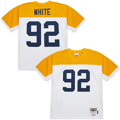 Maillot Mitchell & Ness Reggie blanc pour homme, réplique de l'héritage des Green Bay Packers 1994