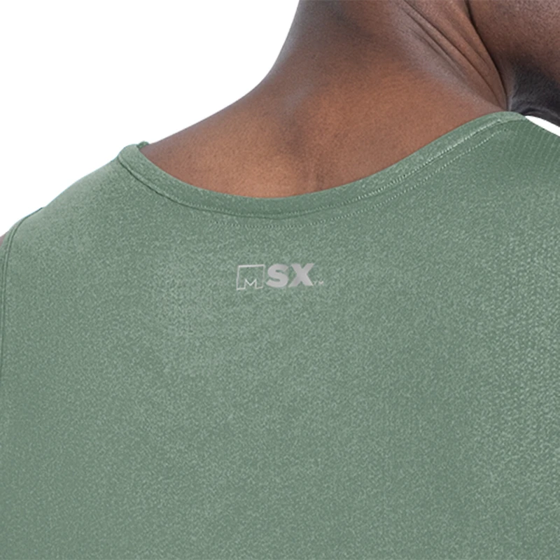 Débardeur à col rond vert Green Bay Packers MSX par Michael Strahan pour homme