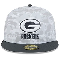 Men's New Era Arctic Camo/Graphite Green Bay Packers 2024 Salute To Service 59FIFTY Fitted Hat