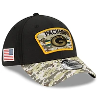 Men's New Era Black/Camo Green Bay Packers 2021 Salute To Service