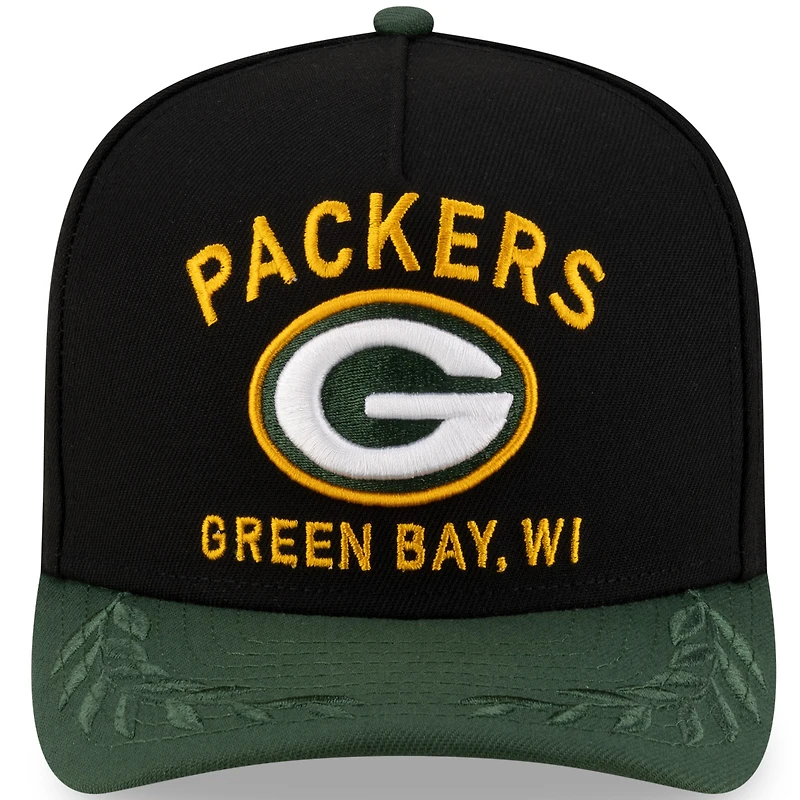 Men's New Era Black/Green Green Bay Packers 2025 NFL Draft 9FIFTY A-Frame Snapback Hat