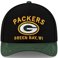 Casquette ajustable New Era 9FORTY M-Crown A-Frame pour homme, noire/verte, des Green Bay Packers, draft NFL 2025