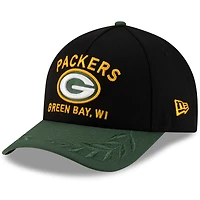 Casquette ajustable New Era 9FORTY M-Crown A-Frame pour homme, noire/verte, des Green Bay Packers, draft NFL 2025