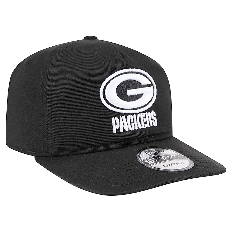 Casquette ajustable New Era 19TWENTY noire/blanche des Green Bay Packers pour homme