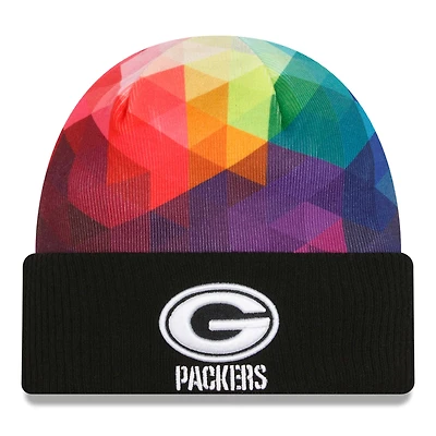 Men's New Era  Black Green Bay Packers 2023 NFL Crucial Catch Cuffed Knit Hat