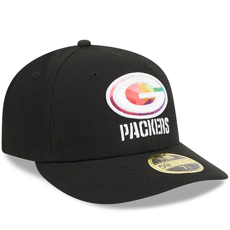 Casquette ajustée 59FIFTY NFL Crucial Catch Low Profile 2023 New Era pour hommes, noir, Green Bay Packers