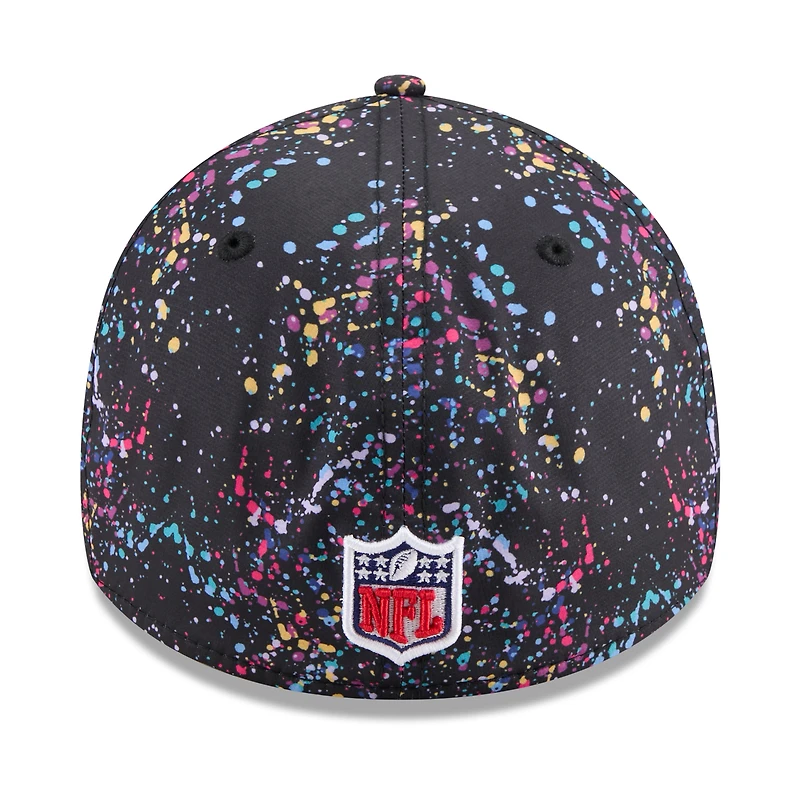 Casquette New Era 39THIRTY Flex noire pour homme, édition 2025 NFL Crucial Catch des Green Bay Packers