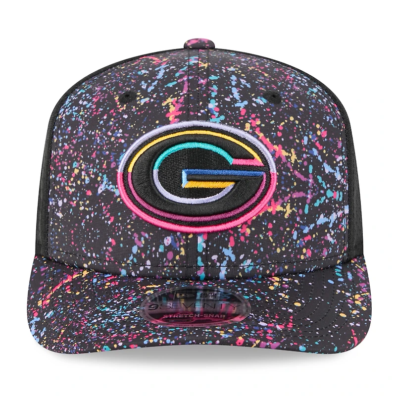 Casquette ajustable 9SEVENTY NFL Crucial Catch 2025 des Packers de Green Bay de New Era pour homme, noire