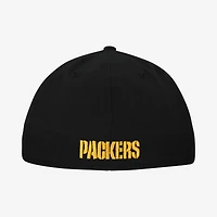 Men's New Era  Black Green Bay Packers Core Team 39THIRTY Flex Hat
