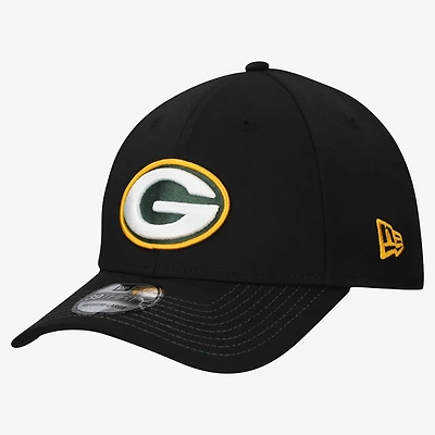 Casquette New Era noire Green Bay Packers Core Team 39THIRTY Flex pour homme