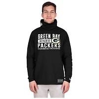 Men's New Era Black Green Bay Packers Functional Fandom Balaclava Helmet Stripe Tri-Blend Hoodie