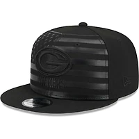 Men's New Era Black Green Bay Packers Independent 9FIFTY Snapback Hat
