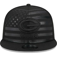 Men's New Era Black Green Bay Packers Independent 9FIFTY Snapback Hat