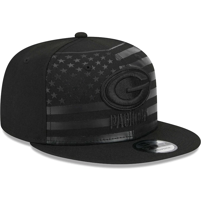 Men's New Era Black Green Bay Packers Independent 9FIFTY Snapback Hat