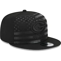 Men's New Era Black Green Bay Packers Independent 9FIFTY Snapback Hat