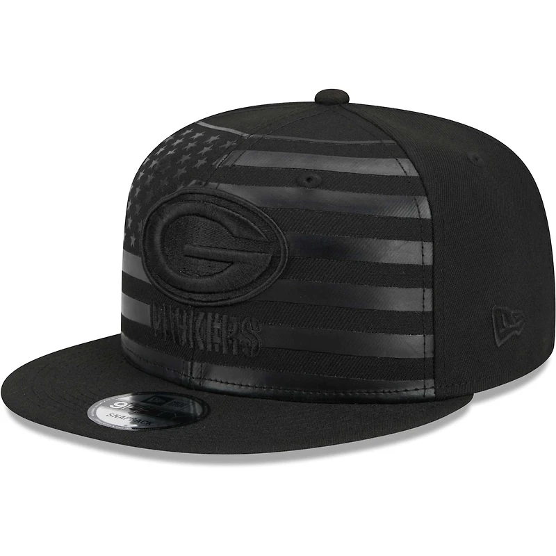 Men's New Era Black Green Bay Packers Independent 9FIFTY Snapback Hat