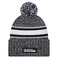 Men's New Era Black Green Bay Packers Inspire Change Cuffed Knit Hat with Pom
