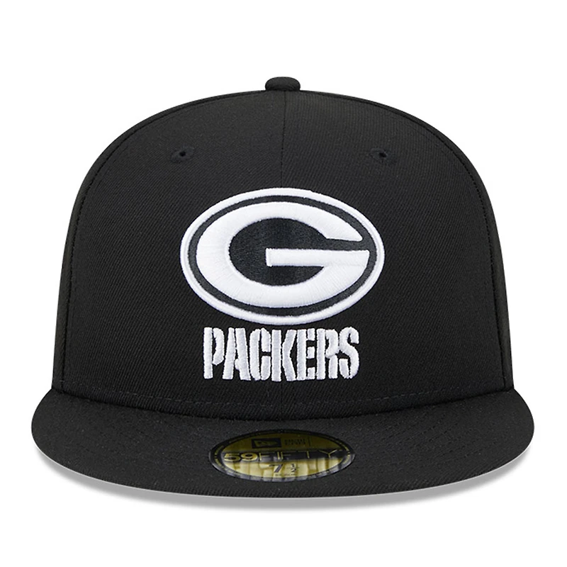 Casquette ajustée 59FIFTY Main Patch New Era pour hommes, noir, Green Bay Packers