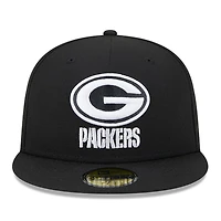 Casquette ajustée 59FIFTY Main Patch New Era pour hommes, noir, Green Bay Packers