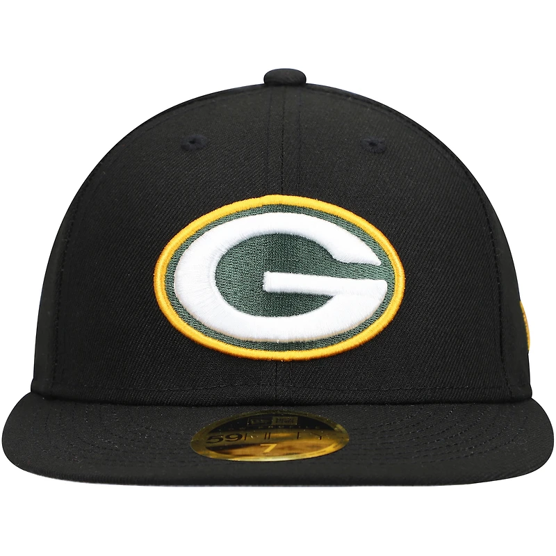 Casquette ajustée 59FIFTY à profil bas Green Bay Packers Omaha New Era pour homme, noire