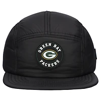 Men's New Era  Black Green Bay Packers Quilted Camper Adjustable Hat