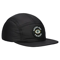 Men's New Era  Black Green Bay Packers Quilted Camper Adjustable Hat