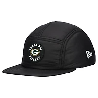 Men's New Era  Black Green Bay Packers Quilted Camper Adjustable Hat