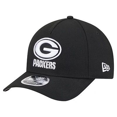 Casquette ajustable 9FORTY M-Crown A-Frame noire New Era pour homme, collection Team Packers
