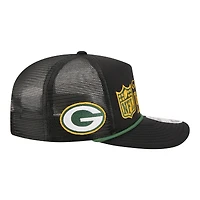 Men's New Era Black Green Bay Packers Throwback Foam 19TWENTY Adjustable Hat