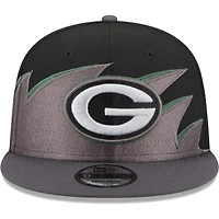 Men's New Era Black Green Bay Packers Tidal 9FIFTY Snapback Hat