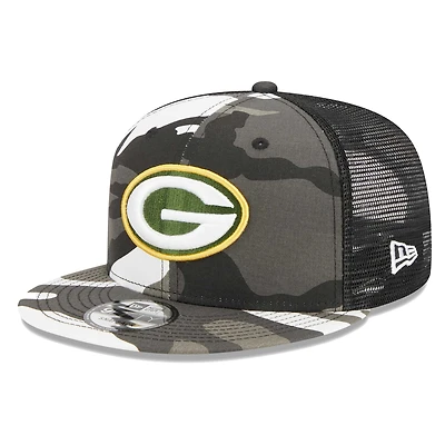 Casquette New Era Camo Green Bay Packers Dark Trucker 9FIFTY Snapback pour homme