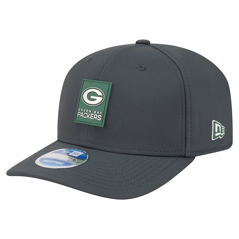 Men's New Era Charcoal Green Bay Packers 2025 Sideline Cold Weather 9SEVENTY Adjustable Hat