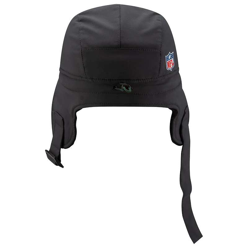 Men's New Era Charcoal Green Bay Packers 2025 Sideline Cold Weather Runner Dog Ear Adjustable Hat