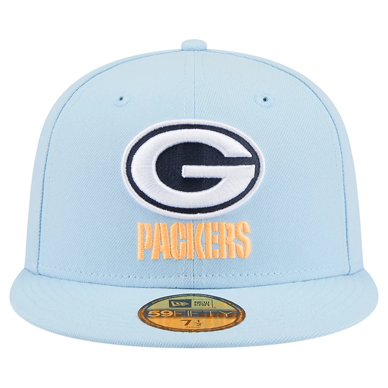 Men's New Era Coastal Blue Green Bay Packers 59FIFTY Fitted Hat