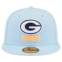 Men's New Era Coastal Blue Green Bay Packers 59FIFTY Fitted Hat