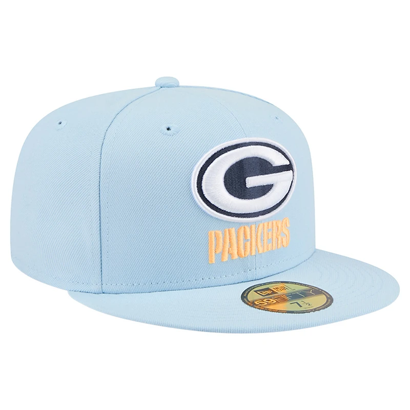 Men's New Era Coastal Blue Green Bay Packers 59FIFTY Fitted Hat