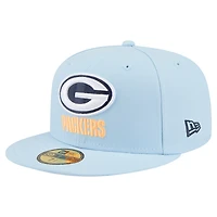 Casquette ajustée New Era Coastal Blue Green Bay Packers 59FIFTY pour homme