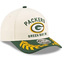 Casquette ajustable New Era 9FORTY M-Crown A-Frame pour homme, couleur crème/vert, des Packers de Green Bay, draft NFL 2025