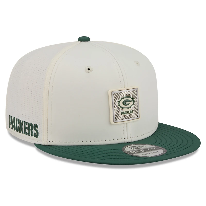 Men's New Era Cream/Green Green Bay Packers 2026 NFL Training Camp 9FIFTY Snapback Hat