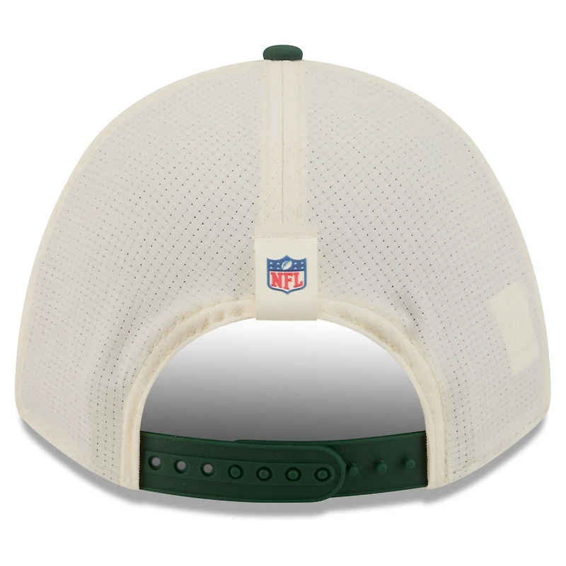 Men's New Era Cream/Green Green Bay Packers 2026 NFL Training Camp 9FORTY Adjustable Hat