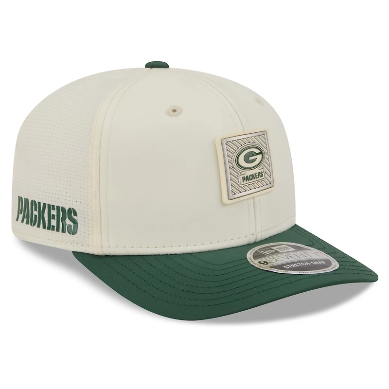 Men's New Era Cream/Green Green Bay Packers 2026 NFL Training Camp 9SEVENTY Adjustable Hat