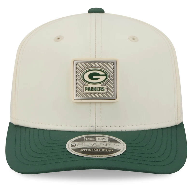 Men's New Era Cream/Green Green Bay Packers 2026 NFL Training Camp 9SEVENTY Adjustable Hat