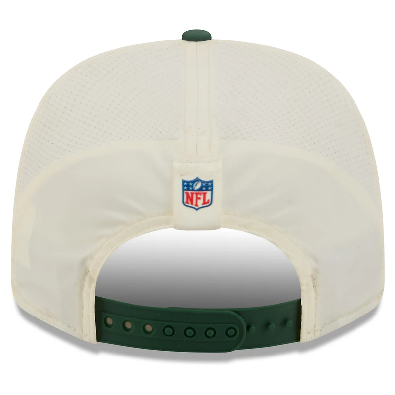 Men's New Era Cream/Green Green Bay Packers 2026 NFL Training Camp 9SEVENTY Adjustable Hat
