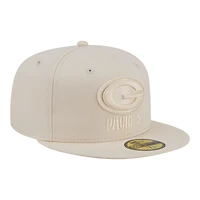 Men's New Era  Cream Green Bay Packers Color Pack 59FIFTY Fitted Hat