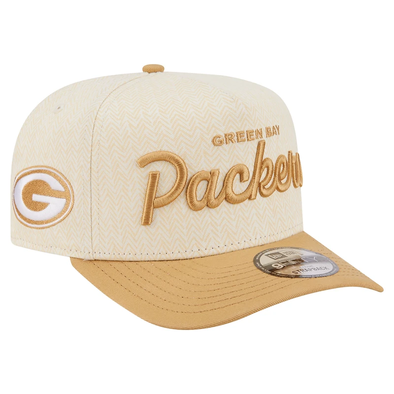 Casquette snapback New Era crème Green Bay Packers à chevrons 9FIFTY pour homme