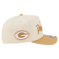 Men's New Era  Cream Green Bay Packers Herringbone 9FIFTY A-Frame Snapback Hat