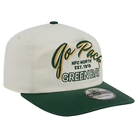 Men's New Era Cream Green Bay Packers Script 19TWENTY Adjustable Hat